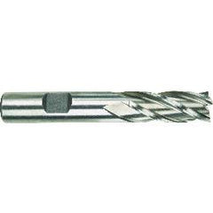 1/2 Dia. x 3-1/4 Overall Length 4-Flute Square End High Speed Steel SE End Mill-Round Shank-Center Cut-Uncoated - Apex Tool & Supply