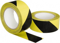 Ability One - Black & Yellow Striped Vinyl Tape - 2" Wide x 108' Long, General Traffic - Apex Tool & Supply