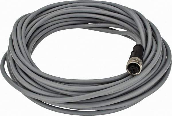 Telemecanique Sensors - 3 Amp, M12 4 Pin Female Straight Cordset Sensor and Receptacle - 250 VAC, 300 VDC, 10m Cable Length, IP67 Ingress Rating - Apex Tool & Supply