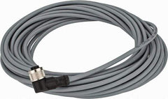 Telemecanique Sensors - 3 Amp, M12 4 Pin Elbowed Female Cordset Sensor and Receptacle - 250 VAC, 300 VDC, 10m Cable Length, IP67 Ingress Rating - Apex Tool & Supply