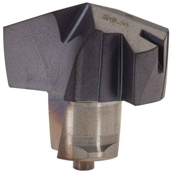 Iscar - Series ICP, 26.9mm Diam Grade IC908 140° Replaceable Drill Tip - Carbide, TiAlN Finish, 26 Seat Size - Apex Tool & Supply
