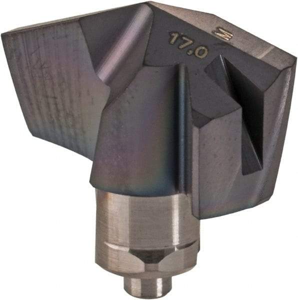 Iscar - Series ICM, 16.99mm Diam Grade IC907 140° Replaceable Drill Tip - Carbide, TiAlN/TiN Finish, 17 Seat Size - Apex Tool & Supply