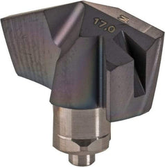 Iscar - Series ICM, 16.99mm Diam Grade IC907 140° Replaceable Drill Tip - Carbide, TiAlN/TiN Finish, 17 Seat Size - Apex Tool & Supply