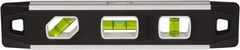 Johnson Level & Tool - Magnetic 9" Long 3 Vial Torpedo Level - Aluminum, Black, 1 Plumb, 1 Level & 1 45° Vials - Apex Tool & Supply