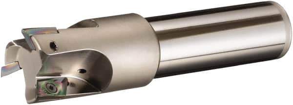 Sumitomo - 1" Cut Diam, 1" Shank Diam, 10" OAL, Indexable Square Shoulder End Mill - AECT Inserts, Cylindrical Shank, 90° Lead Angle, Through Coolant, Series WaveMill - Apex Tool & Supply