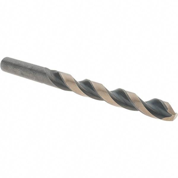 Value Collection - 3/8" 135° High Speed Steel Jobber Drill - Oxide/Gold Finish, Right Hand Cut, Spiral Flute, Straight Shank, 5" OAL, Split Point - Apex Tool & Supply