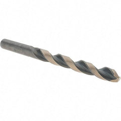 Value Collection - 3/8" 135° High Speed Steel Jobber Drill - Oxide/Gold Finish, Right Hand Cut, Spiral Flute, Straight Shank, 5" OAL, Split Point - Apex Tool & Supply