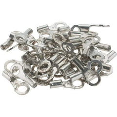 Value Collection - 18-14 AWG Noninsulated Crimp Connection D Shaped Ring Terminal - #10 Stud, Tin Plated Copper Contact - Apex Tool & Supply