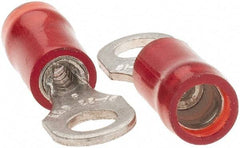 Value Collection - 22-18 AWG Partially Insulated Crimp Connection D Shaped Ring Terminal - #6 Stud, Tin Plated Copper Contact - Apex Tool & Supply