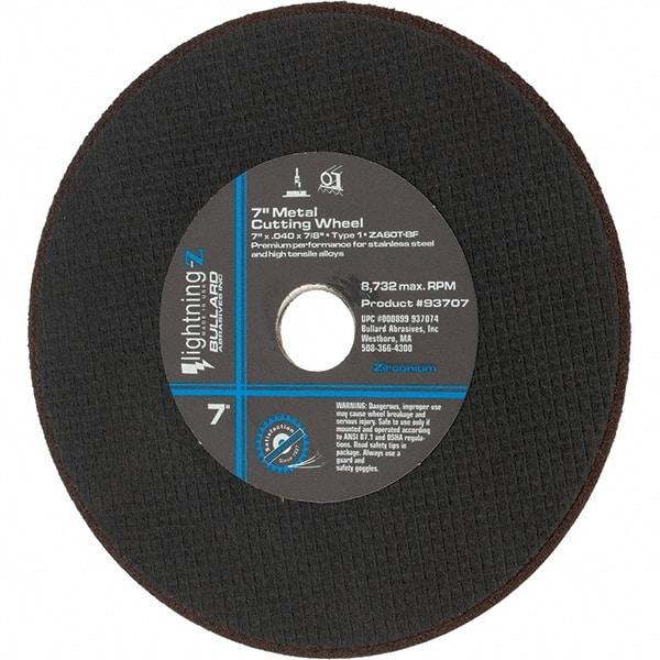 Value Collection - 7" Aluminum Oxide Cutoff Wheel - 0.04" Thick, 7/8" Arbor, 8,732 Max RPM - Apex Tool & Supply