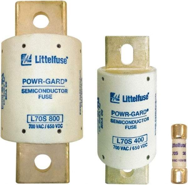 Value Collection - 650 VDC, 700 VAC, 400 Amp, Fast-Acting Semiconductor/High Speed Fuse - 5-3/32" OAL, 20 at DC, 200 at AC kA Rating, 2" Diam - Apex Tool & Supply