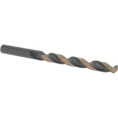 Value Collection - 11/32" 135° High Speed Steel Jobber Drill - Oxide/Gold Finish, Right Hand Cut, Spiral Flute, Straight Shank, 4-3/4" OAL, Split Point - Apex Tool & Supply