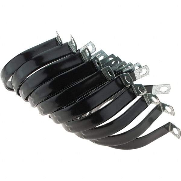 Value Collection - 3-1/2" Bundle Diam, 1/4" Hole, Steel Clamp - 3/4" Wide, Black - Apex Tool & Supply