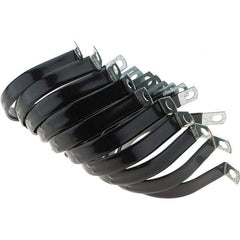 Value Collection - 3-1/2" Bundle Diam, 1/4" Hole, Steel Clamp - 3/4" Wide, Black - Apex Tool & Supply