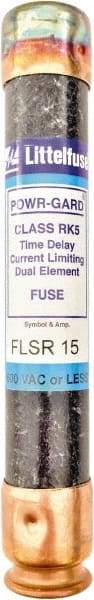 Value Collection - 300 VDC, 600 VAC, 15 Amp, Time Delay General Purpose Fuse - 200 kA Rating - Apex Tool & Supply