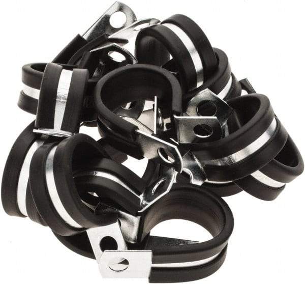 Value Collection - 7/8" Bundle Diam, 1/4" Hole, Steel Clamp - 1/2" Wide, Black - Apex Tool & Supply