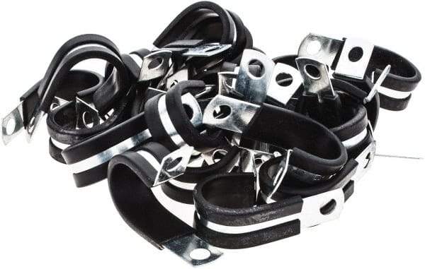 Value Collection - 3/4" Bundle Diam, 1/4" Hole, Steel Clamp - 1/2" Wide, Black - Apex Tool & Supply