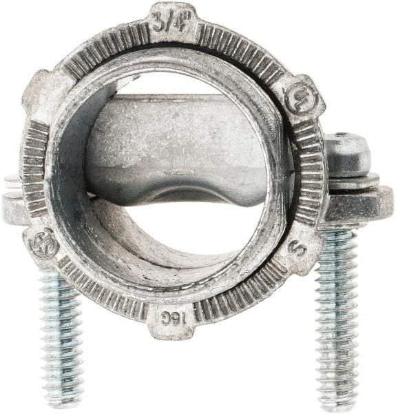 Value Collection - 3/4" Trade, Die Cast Zinc Squeeze Clamp Straight Conduit Connector - Apex Tool & Supply