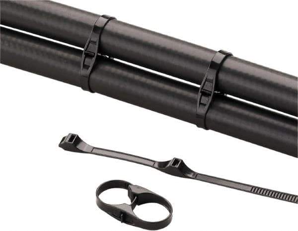 Value Collection - 11" Long Black Nylon Standard Cable Tie - 100 Lb Tensile Strength, 1/2" Thick - Apex Tool & Supply
