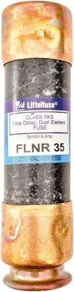 Value Collection - 125 VDC, 250 VAC, 35 Amp, Time Delay General Purpose Fuse - 3" OAL, 200 kA Rating, 13/16" Diam - Apex Tool & Supply