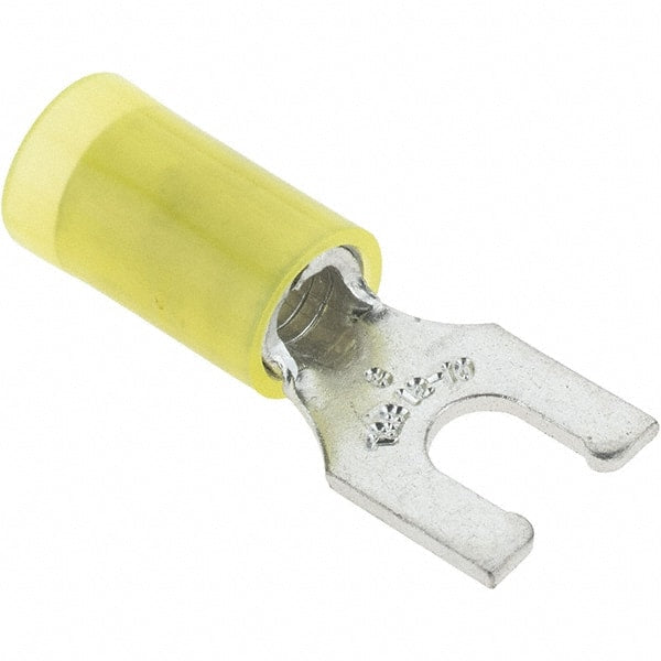 Value Collection - #8 Stud, 12 to 10 AWG Compatible, Partially Insulated, Crimp Connection, Locking Fork Terminal - Apex Tool & Supply