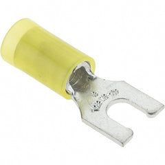 Value Collection - #8 Stud, 12 to 10 AWG Compatible, Partially Insulated, Crimp Connection, Locking Fork Terminal - Apex Tool & Supply