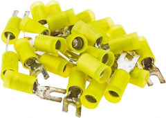 Value Collection - #6 Stud, 12 to 10 AWG Compatible, Partially Insulated, Crimp Connection, Locking Fork Terminal - Apex Tool & Supply