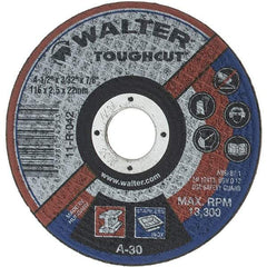 Value Collection - 4-1/2" 30 Grit Aluminum Oxide Cutoff Wheel - 3/32" Thick, 7/8" Arbor, 13,300 Max RPM - Apex Tool & Supply