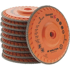 Value Collection - 120 Grit, 6" Disc Diam, 5/8-11 Center Hole, Type 29 Zirconia Alumina Flap Disc - 10,200 Max RPM, Arbor Attaching System, Coated - Apex Tool & Supply