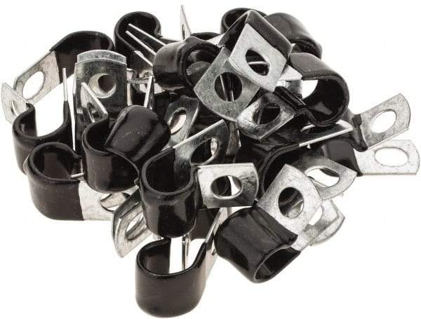 Value Collection - 1/2" Bundle Diam, 3/8" Hole, Steel Clamp - 3/4" Wide, Black - Apex Tool & Supply