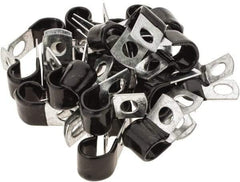 Value Collection - 1/2" Bundle Diam, 3/8" Hole, Steel Clamp - 3/4" Wide, Black - Apex Tool & Supply