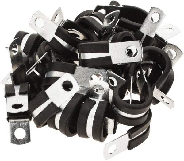 Value Collection - 5/8" Bundle Diam, 1/2" Hole, Steel Clamp - 1/2" Wide, Black - Apex Tool & Supply