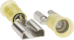 Value Collection - 16 to 12 AWG, Nylon, Fully Insulated, Male Wire Disconnect - 3/8" Wide Tab, Yellow, CSA Certified, UL Listed - Apex Tool & Supply