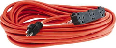 Value Collection - 50', 12/3 Gauge/Conductors, Orange Indoor & Outdoor Extension Cord - 15 Amps, 125 Volts, UL SJTW - Apex Tool & Supply