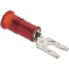Value Collection - #4 Stud, 22 to 18 AWG Compatible, Partially Insulated, Crimp Connection, Locking Fork Terminal - Apex Tool & Supply