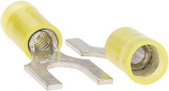 Value Collection - 1/4" Stud, 12 to 10 AWG Compatible, Partially Insulated, Crimp Connection, Standard Fork Terminal - Apex Tool & Supply
