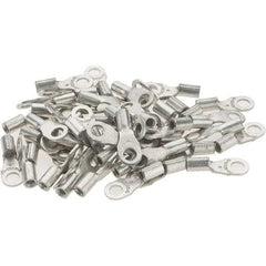 Value Collection - 22-16 AWG Noninsulated Crimp Connection D Shaped Ring Terminal - #6 Stud, Tin Plated Copper Contact - Apex Tool & Supply