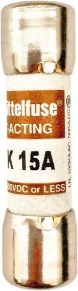 Value Collection - 600 VAC, 15 Amp, Fast-Acting Semiconductor/High Speed Fuse - 1-1/2" OAL, 100 at AC kA Rating, 13/32" Diam - Apex Tool & Supply