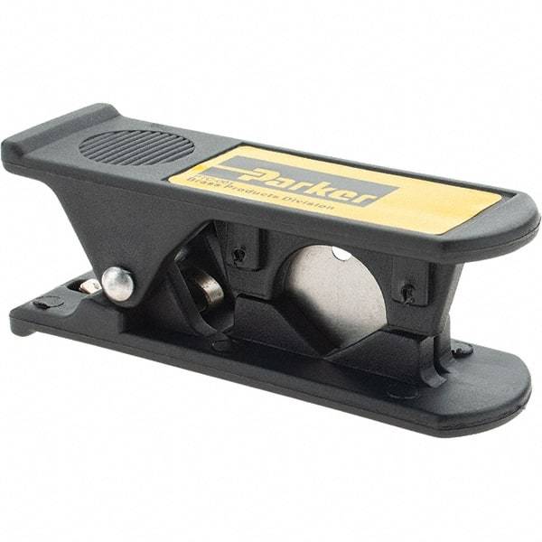 Parker - 1/8" to 1/2" Pipe Capacity, Tube & Pipe Cutter - Cuts Nylon, Polyurethane, Polyethylene & Most Other Plastic Tubing, 3-1/16" OAL - Apex Tool & Supply