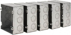 Value Collection - (17) 1/2 & 3/4" Knockouts, Steel Square Junction Box - 4-11/16" Overall Height x 4-11/16" Overall Width x 2-1/8" Overall Depth - Apex Tool & Supply