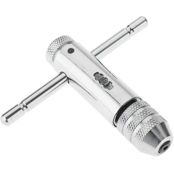 Value Collection - #0 to 1/4" Tap Capacity, T Handle Tap Wrench - 3-1/2" Overall Length, Ratcheting - Apex Tool & Supply