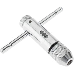 Value Collection - #0 to 1/4" Tap Capacity, T Handle Tap Wrench - 3-1/2" Overall Length, Ratcheting - Apex Tool & Supply