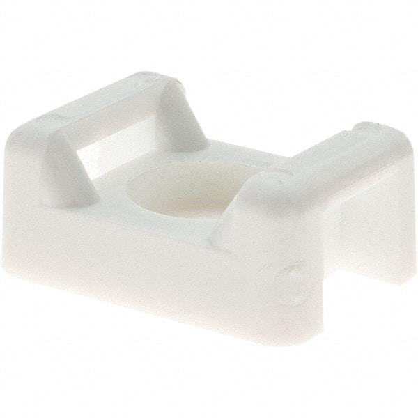 Value Collection - White, Cable Tie Mounting Base - 7/8" Long x 9.5mm High x 5/8" Wide Fastener Mount, Screw Size 8 - Apex Tool & Supply