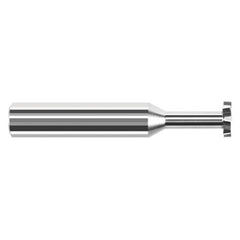 Staggered Tooth - 0.1250″ (1/8″) Cutter Diameter × 0.0050″ Radius × 0.0310″ (1/32″) Width × 0.1870″ (3/16″) Neck Length Carbide Corner Radius Stagger Keyseat Cutter, 6 Flutes - Exact Industrial Supply