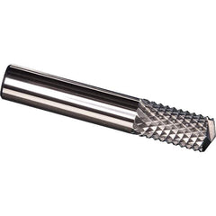 Made in USA - 1.5mm Diam, 5mm LOC, Drill Point End, Solid Carbide Diamond Pattern Router Bit - Right Hand Cut, 38mm OAL, Use on Fiberglass - Apex Tool & Supply