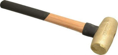 American Hammer - 5 Lb Head 1-3/4" Face Brass Nonmarring Hammer - 16" OAL, Wood Handle - Apex Tool & Supply