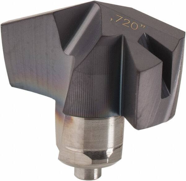 Iscar - Series ICM, 0.72" Diam Grade IC908 140° Replaceable Drill Tip - Carbide, TiAlN Finish, 18 Seat Size, Through Coolant - Apex Tool & Supply