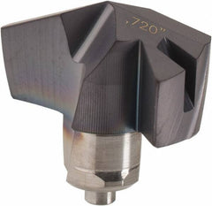 Iscar - Series ICM, 0.72" Diam Grade IC908 140° Replaceable Drill Tip - Carbide, TiAlN Finish, 18 Seat Size, Through Coolant - Apex Tool & Supply