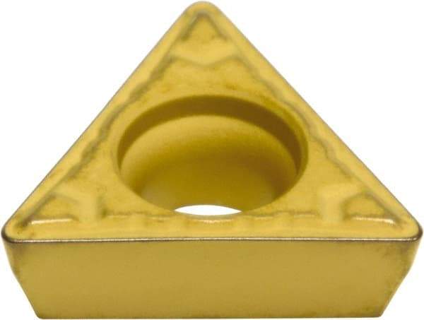 Sumitomo - TPMT222 ELU Grade AC630M Carbide Turning Insert - Al2O3 Finish, 60° Triangle, 1/4" Inscr Circle, 1/8" Thick, 1/32" Corner Radius - Apex Tool & Supply
