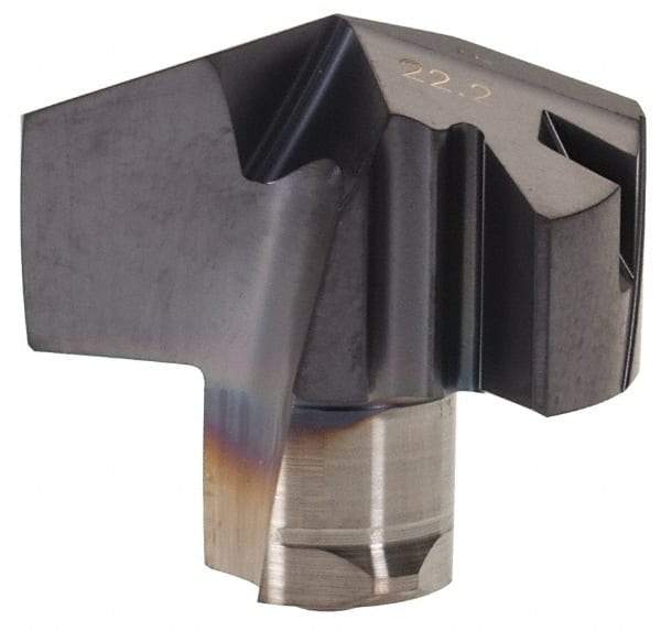 Iscar - Series ICP, 22.2mm Diam Grade IC908 140° Replaceable Drill Tip - Carbide, TiAlN Finish, 22 Seat Size - Apex Tool & Supply